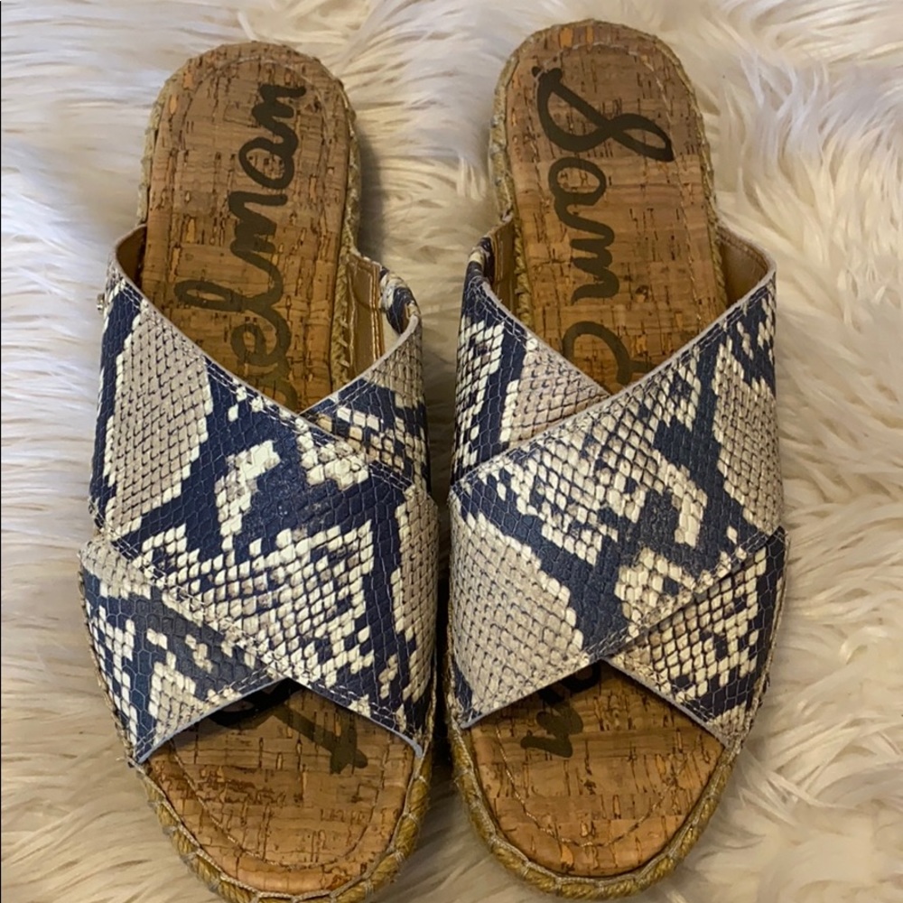 Sam Edelman snake print espadrille sandals - Picture 2 of 7